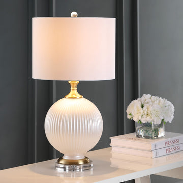 Lucette 26.5" Glass/Crystal LED Table Lamp - JONATHAN Y